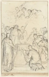 Pagan Priests Offering on an Altar