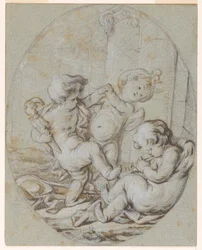 Three Putti: Design for a Grisaille Painting