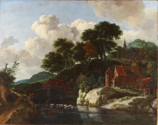 Hilly Landscape with a Watermill