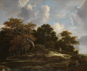 Woodland Landscape with Hare Hunt