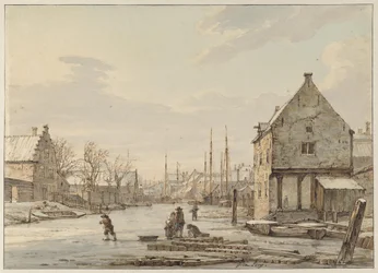 View by the City Wall at Dordrecht in Winter