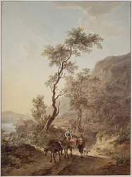 Italianised Landscape with a Pair of Shepherds on a Country Lane