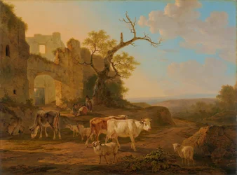 Landscape with Cows near a Ruin