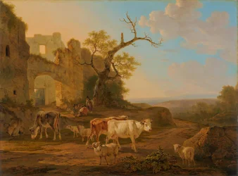 Landscape with Cows near a Ruin