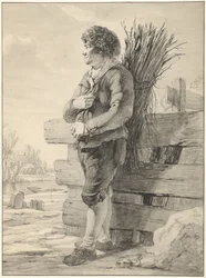 Standing Man with a Bundle of Branches on His Back