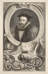 Portrait George Abbot, Archbishop of Canterbury, illustration from 