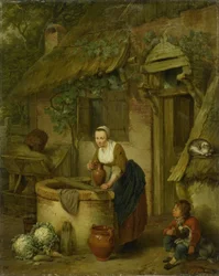 Woman Drawing Water from a Well