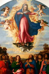 The Assumption of the Virgin, by Palma il Vecchio Serina 1513