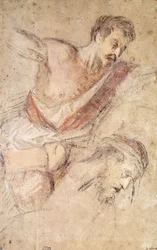 Studies for a Flagellation: A Man Scourging and the Head of Christ