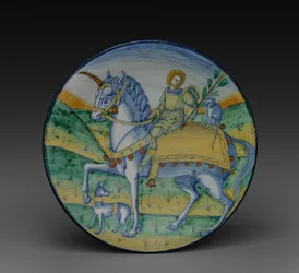 Plate: Man Riding a Unicorn, c. 1510