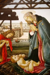 The Virgin and Saint John the Baptist Adoring the Child in Front of a View of Venice