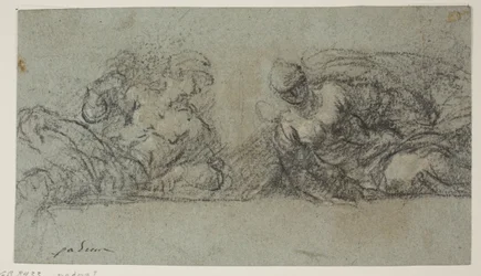 Two Prostrated Figures Turned Towards Each Other