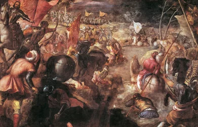 Francesco II Gonzaga Fighting in the Battle of Taro Against Charles VIII of France