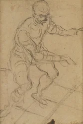 Seated Man seen from Above (recto)