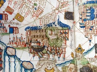 Renaissance map of Europe, Jacopo Russo (after) 1528