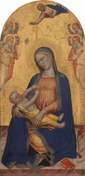 Madonna and Child with God the Father Blessing and Angels