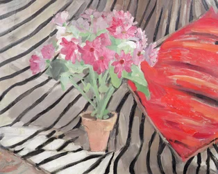 Harmony of Flowers and Zebra Fabric