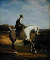 Miss Casenove On a Grey Hunter