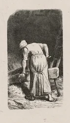 Woman Crushing Flax