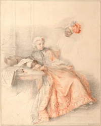 Young Lady Reading and a Page