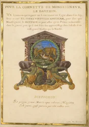 Escutcheon with a Lion Attacking a Cheetah