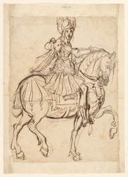 Commander on Horseback, Riding to the Right