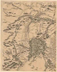 Plate 2, upper centre, from “The Siege of La Rochelle”