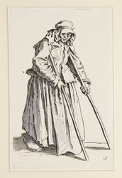 Beggar woman on crutches, from The Beggars