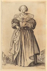 Lady with a Fan, Plate 9 from the Series "The Nobility"