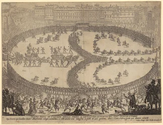 Entry of the Carriages and Parade of Infantry and Cavalry on Piazza Santa Croce in Florence in Honor of the Prince of Urbino, Plate 6 of the Series 
