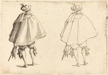 Gentleman in Large Mantle, Seen from Behind