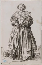 The Nobility, The Lady with the Fan. Ninth number of a suite of 12 pieces (Lieure 557, Meaune 683)