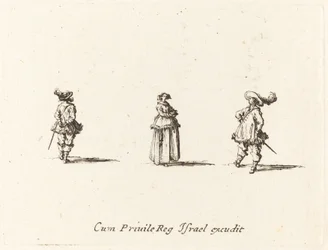 Lady with Arms Folded, and Two Gentlemen