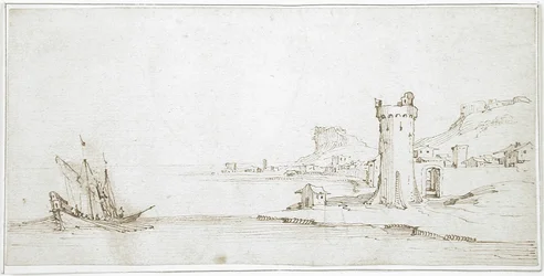 Landscape with Tower and Boat