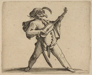 Le Comédien Masqué Jouant de la Guitare The Masked Comedian Playing the Guitar