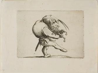 Man Playing a Grill as a Violin, from Varie Figure Gobbi