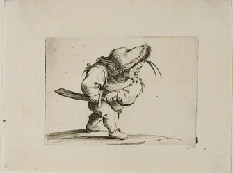 Man Preparing to Draw his Sword, from Varie Figure Gobbi