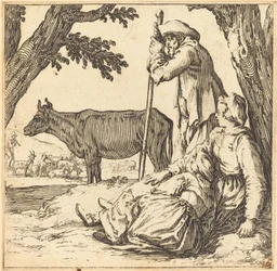 Peasant Couple with Cow