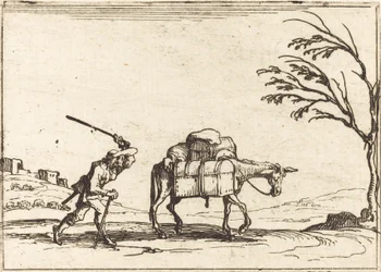 Peasant Whipping His Donkey