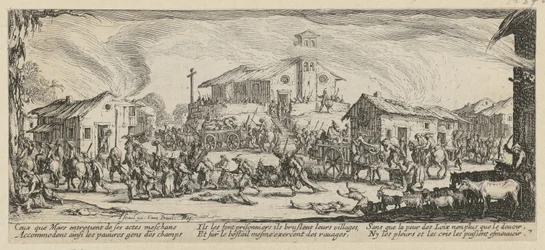 Pillaging and Burning of a Village, Plate 7 of the Series "The Miseries of War"