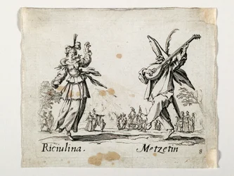 Riculina and Metzetin, Figures from the Commedia dell