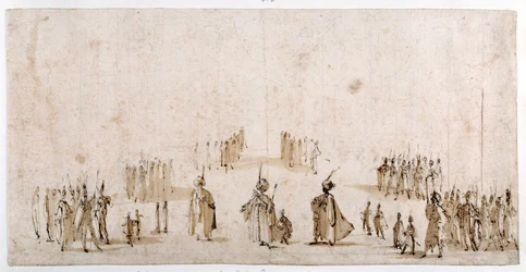 Sketch for the staging of groups of figures in 