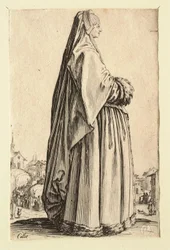 The Lady Wearing a Large Veil and a Dress Trimmed with Furs