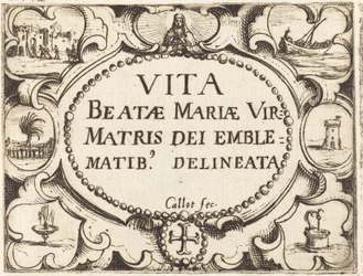 Title Page for "The Life of the Virgin in Emblems"