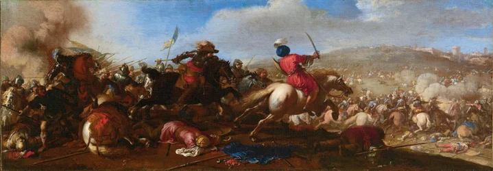 Battle scene between Turks and Christians