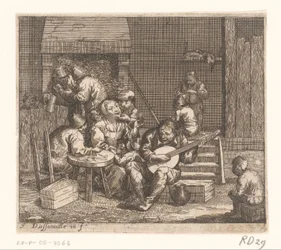 Man Playing Guitar in a Tavern