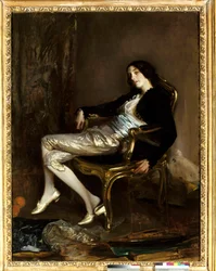 The cherubin of Mozart. Character of the opera The Marriage of Figaro by Wolfgang Amadeus Mozart. Painting by Jacques Emile Blanche