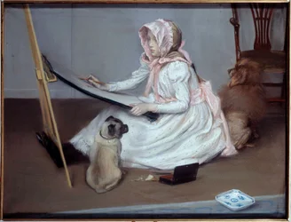 Young girl drawing
