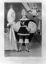 Inca prince, in Spanish costume during the time of the conquest, 16th century