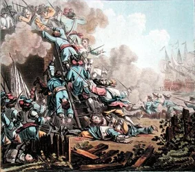 Capture of the Fort of San Salvador, Sicily (1674), engraved by Jean Baptiste Morret